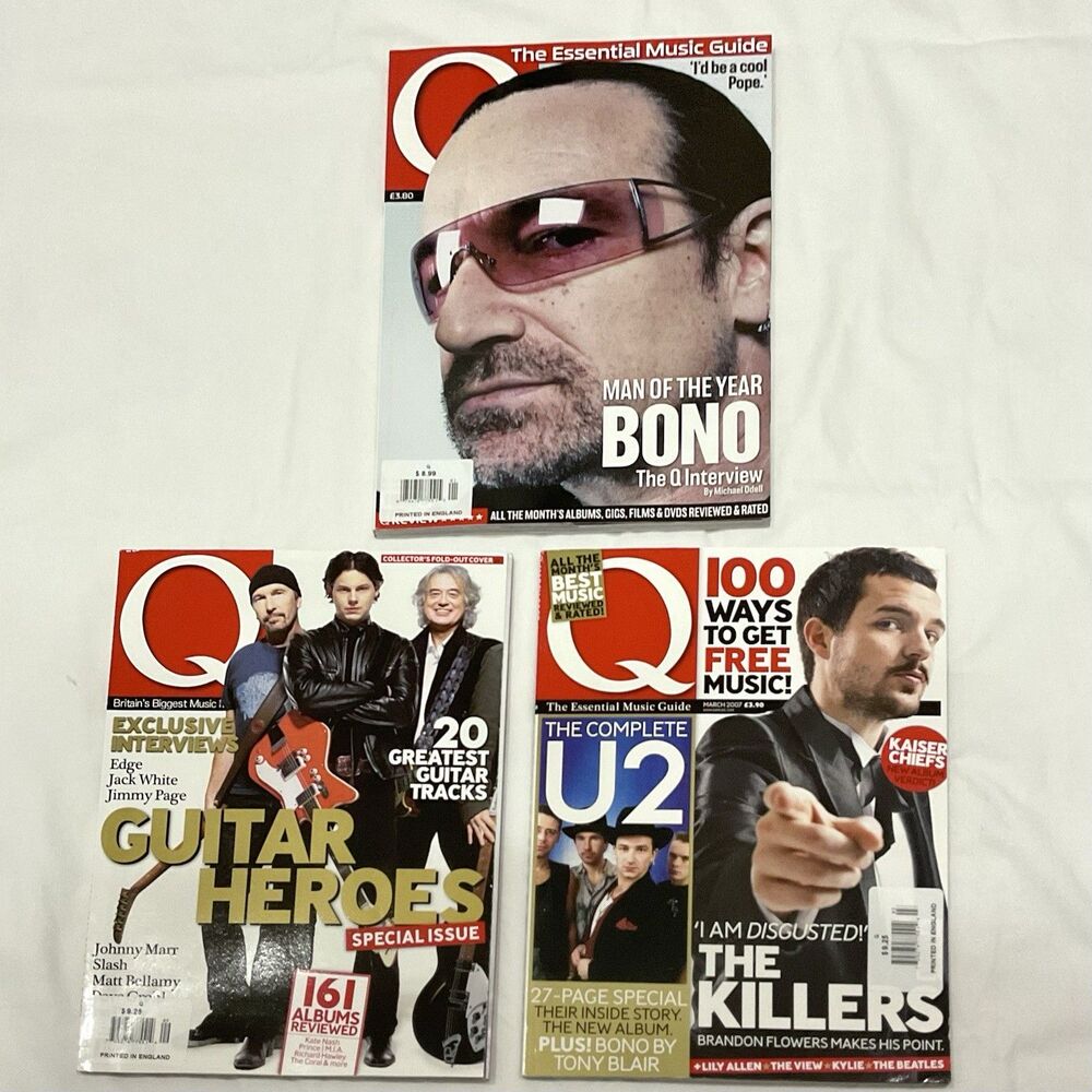U2 Magazine Lot Q Magazine From Britain X 3 U2 Bono The Edge 2006 2007 Music